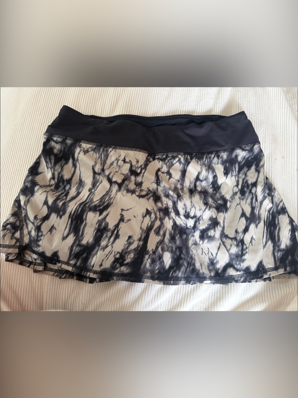lululemon athletica Black and White Tie-Dye Skater Skort